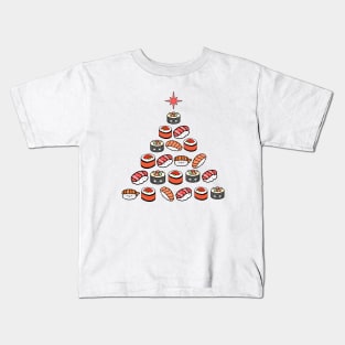 Sushi Christmas Tree Cute Kawaii Sushi Xmas Tree Kids T-Shirt